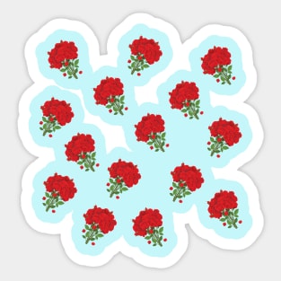 Seamless red Rose flower Design for who loves Red Roses Sticker